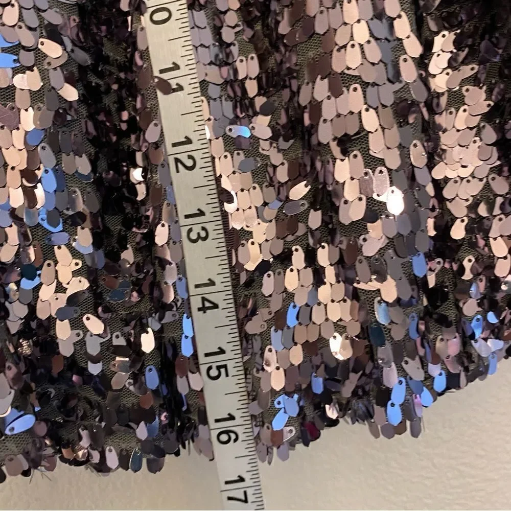 Children's Place gray lavender silver metallic bubble Sequin Skirt -12